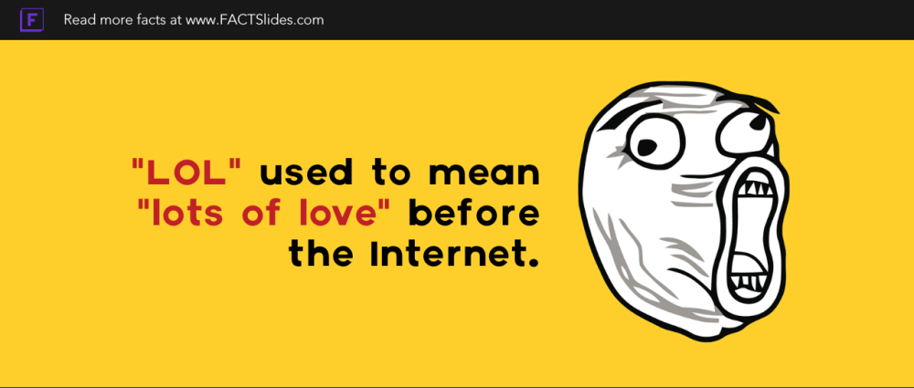 LOL used to mean LOTS OF LOVE before the internet #thinkpiecein